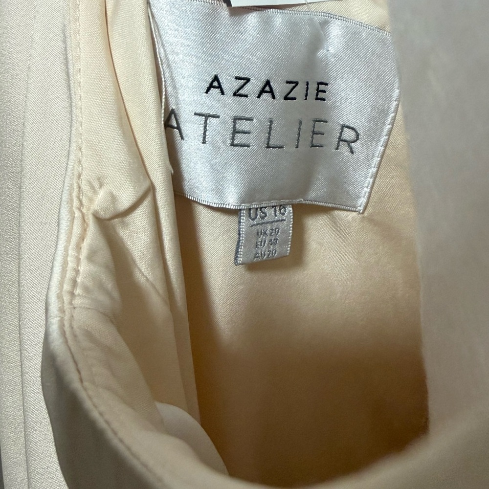 Azazie Beige Maxi Dress - Picture 5 of 6